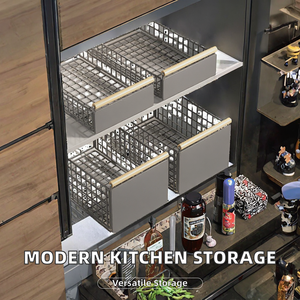 Meubles de cuisine tendance : Simplicité moderne, acier au carbone durable, support de rangement multifonctionnel non pliable avec tiroirs - Product Image 2