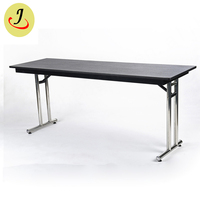 Table de réunion rectangulaire moderne à prix direct usine, pieds en acier inoxydable, plateau en contreplaqué pliable, capacité 250 kg, pour écoles