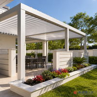 Pergola autoportante de luxe en aluminium MEIXIN pour aménagement paysager de jardin, espace lounge et repas extérieur, villa et complexe hôtelier