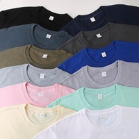 T-shirt Homme Col Rond Épais en Coton Double Fil 240 GSM 40S, Coupe Ample, Uni, Vierge, pour Impression OEM DTF DTG Sérigraphie