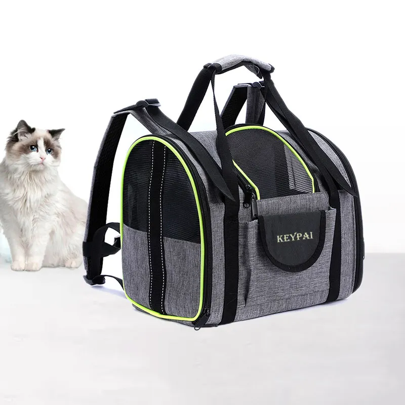 KEYPAI dayanıklı Pet katlanabilir sırt çantası nefes örgü taşınabilir l köpek kedi evcil hayvan taşıyıcı çanta Pet Travelingl çantası