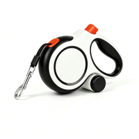 Tali Anjing Retraktil Classic Adjustable Lights XS Tape dengan Pegangan 3 Jari, 10ft Merah, Dirancang di Jerman, Ukuran Saku, Tahan Air, Lembut, 8m