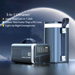 Démarreur de batterie portable Tomavor 10000mAh USB-C avec pompe à air intégrée, écran numérique et lumière LED pour voiture et moto - Product Image 4