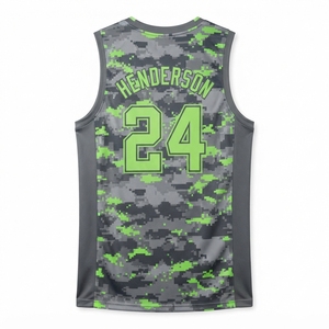 Venta Caliente 2026, Camisetas de Baloncesto Personalizadas al por Mayor con Estampado Digital, sin Mangas, Transpirables, de Secado Rápido, 100% - Product Image 4