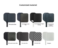 Raquette de pickleball neuve, durable, en tissu de fibre de carbone noir pressé à froid, motif antidérapant, douce et confortable