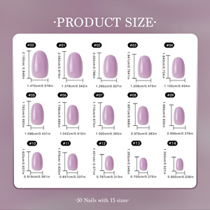 AIERFEI 30 pièces <span class=keywords><strong>lilas</strong></span> violet ovale faux ongles doux violet clair couleur unie <span class=keywords><strong>Gel</strong></span> doux presse sur les ongles en gros pour le commerce de détail - Product Image 4