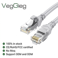 Cable de Conexión Ethernet VegGieg Cat6 UTP, 26AWG CCA, Cable de Red Gigabit RJ45 de Alta Velocidad, Longitud Personalizada, Probado y Aprobado