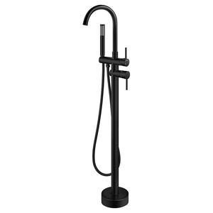 Grifo de ducha de pie para bañera, negro mate, de alto caudal, con ducha de mano y mezclador LY-18103 T - Product Image 4