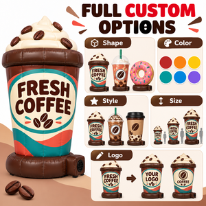Gobelet à café gonflable <span class=keywords><strong>géant</strong></span> personnalisé pour la promotion du café <span class=keywords><strong>frais</strong></span> en devanture de café, publicité extérieure, marketing de marque, vente en gros - Product Image 5