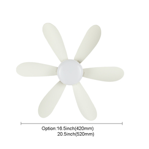 Ventilateur de plafond LED moderne avec télécommande intelligente, <span class=keywords><strong>prix</strong></span> de gros, 16,5 pouces, douille E27, 6 pales, 3 vitesses, noir et blanc, DIY - Product Image 4