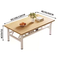 Table basse pliante en pierre, table rectangulaire basse pour la maison, salon, table à manger portable, unités de location, aucun assemblage requis