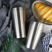 Tasse personnalisée en acier inoxydable 304, empilable, anti-brûlure, à double paroi, pour restaurant, boissons, café, lait