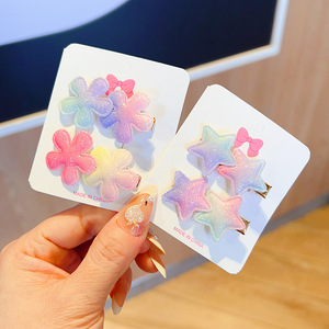 Nuova Molletta per Capelli da Bambina Stile Coreano, Design Magico con Stelle e Fiori, Leggera, Fatta a Mano in Tessuto, 5cm, Alta Qualità - Product Image 4