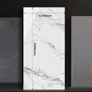 Cá hiện đại MAW vàng trắng kết cấu đánh bóng thiêu kết đá cẩm thạch nhìn tấm gạch cho bàn ăn và tường thiêu kết đá - Product Image 4