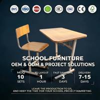 Partenaire d'approvisionnement fiable : Bureau et chaise de classe en métal robuste à grain de bois, personnalisables et ajustables, pour projets scolaires modernes