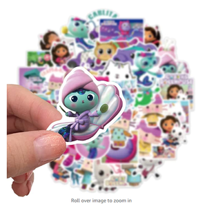 50 Calcomanías de Vinilo de Gabby's Dollhouse con Impresión UV, Resistentes al Agua, Forma Personalizada, Regalo Promocional Estético para Niños, Decoración - Product Image 2