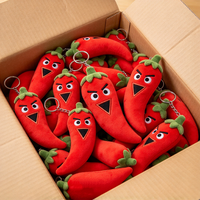Porte-clés en peluche personnalisé en forme de légume, pendentif poivron en coton PP, conception de logo OEM ODM, cadeau de fête