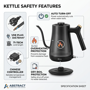 800ml Stovetop Gooseneck <b>Coffee</b> Kettle Custom Logo Smart Pour <b>Maker</b> Automatic Temperature Control Portable Car & Use Smart Tempe - Product Image 5
