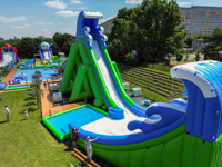 Nouvel équipement de parc aquatique gonflable Aqua Hurricane Hippo Slide en PVC pour jeux aquatiques