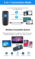 Mini escáner de código de barras portátil, lector de código QR, 1D, 2D, con interfaz USB BT, aplicación Android, escaneo de almacén