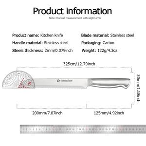 Wholesale <b>bread</b> cutting <b>knives</b>, 8 inch stainless steel integrated <b>bread</b> <b>knives</b>, serrated blades sharp cheese <b>knives</b> OEM/ODM - Product Image 3
