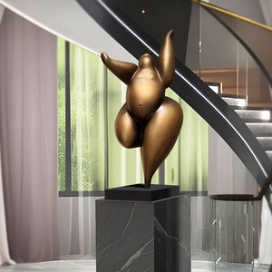 Tượng điêu khắc nghệ thuật người phụ nữ béo phong cách hiện đại Fernando Botero, thiết kế trừu tượng, chất liệu nhựa tổng hợp sợi thủy tinh, dùng trang trí nhà cửa, tượng phụ nữ khỏa thân - Product Image 3