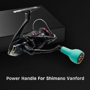 Empuñaduras de Pesca de 63 mm de Fibra de Carbono y 27 mm de TPE en Azul y Dorado para Conversión de Carrete de Spinning Shimano Vanford - Product Image 2