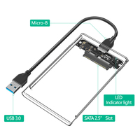 3.1 şeffaf tip-c harici USB 3.0 2.0 dizüstü SATA 2.5 inç mobil sabit Disk kutu katı hal SSD sabit Disk vaka