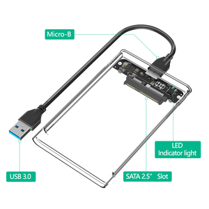 กล่องใส่ฮาร์ดดิสก์แบบใส ชนิด Type-C เชื่อมต่อภายนอกผ่าน USB 3.0 และ 2.0 สำหรับโน้ตบุ๊ก รองรับ SATA ขนาด 2.5 นิ้ว สำหรับฮาร์ดดิสก์แบบ Solid State <span class=keywords><strong>SSD</strong></span> และแบบธรรมดา - Product Image 3