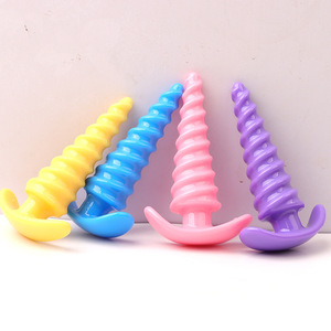 ปลั๊กเสียบก้นแบบหมุนได้ ทำจาก TPE สีชมพู ม่วง เหลือง น้ำเงิน ของเล่นทางเพศสำหรับผู้ใหญ่ - Product Image 1
