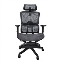 Chaise de bureau ergonomique moderne en maille, dossier haut, pivotante, réglable en hauteur avec support lombaire pour le bureau à domicile
