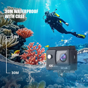 Pour <span class=keywords><strong>SJCAM</strong></span> <span class=keywords><strong>SJ4000</strong></span> caméra d'action aérienne 4K vidéo 30M étanche 2.4G <span class=keywords><strong>WiFi</strong></span> caméra de sport pour vélo et motos MicroSD Media - Product Image 5