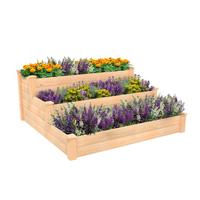 Kit de lit surélevé en bois extérieur pour fleurs et plantes