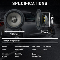 Kedatangan Baru Zeming Audio OEM Terbaik Sistem Speaker Komponen Mobil 2 Arah 6.5 Inch 4Ohm untuk Mobil  Speaker mobil 6.5