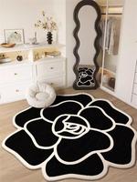 Tapis moderne 3D à fleurs, antidérapant, doux, pour la décoration de la maison, moelleux, confortable, élégant, fabriqué à la machine pour le salon et la chambre à coucher