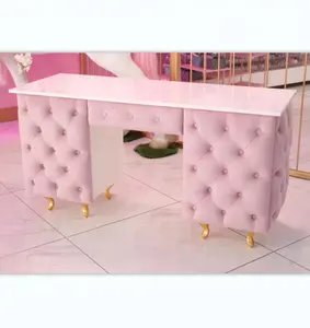 Avrupa tarzı kare küçük tırnak mobilya seti basit lüks güzellik pembe tırnak manikür masası istasyonu