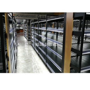 Популярные Черные Сетчатые витринные полки, современные черные полки для гондолы с осветительными полосами - Product Image 4