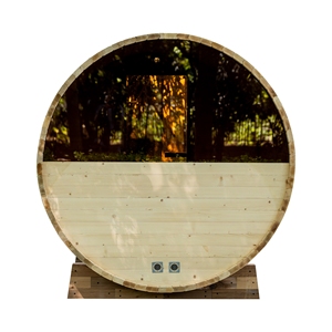 Carbonized gỗ Thùng phòng tắm hơi với một nửa tường thủy tinh ngoài trời Thùng ướt hơi nước truyền thống đốt gỗ Thùng phòng tắm hơi - Product Image 2