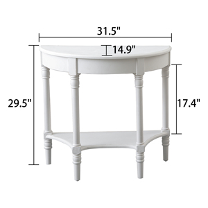 Wholesale White Wood <strong>Table</strong> Best Selling Customization Antique Half <strong>Round</strong> Rustic Wooden <strong>Console</strong> <strong>Table</strong> for Hallway and Living Room - Product Image 3