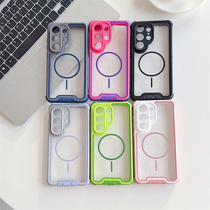 Coque de téléphone magnétique transparente anti-poussière pour Samsung S26 ultra S25 S24 S23 Series, lignes transparentes, coque arrière antichoc - Product Image 4