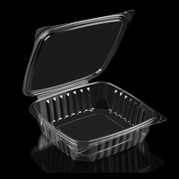Récipient en plastique d'emballage alimentaire PET jetable personnalisé récipient alimentaire à clapet en plastique transparent pour salade de dessert à la fraise