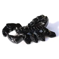 Scorpion sculpté à la main en obsidienne noire naturelle de 11 cm, pierre de guérison en cristal de quartz, artisanat pour la décoration intérieure