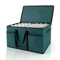 Boîte de rangement pliable en tissu pour ornements, avec 128 compartiments carrés, capacité de 10 à 20 L