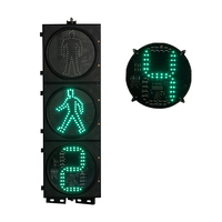 Feu de signalisation piétonne LED de sécurité routière 300 mm avec compte à rebours, unité IP55, dimensions 1090*370 mm pour entrées autoroutières