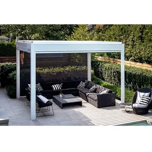 Fashion Outdoor Louvered Pergola With Adjustable Aluminum Gazebo Sun Shade Patio Aluminum Pergola 3x6 M For Garden