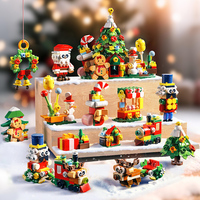 Ensemble de construction de jouets personnalisables 12-en-1 pour décorations de Noël, blocs pour arbre de Noël et train bonhomme de neige, service OEM/ODM