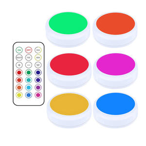 Biumart monté en surface 3pk 1w 5v lumineux <span class=keywords><strong>sans</strong></span> <span class=keywords><strong>fil</strong></span> sous <span class=keywords><strong>vitrine</strong></span> étagère lumière 5pc SMD LED télécommande rondelle lumière pour cuisine - Product Image 4