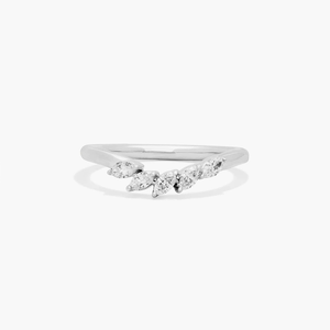 Elegante Anillo de Banda Curva de Plata de Ley 925 con Moissanita para Mujer, Joyería Fina para Novia y Boda - Product Image 3