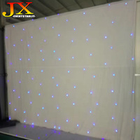 Rideau de fond en étoile à LED avec tissu blanc et lumière blanche ou bleue chaude pour la décoration de fêtes de mariage et de festivals