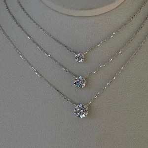Collana Scintillante di Grado Diamante in Argento <span class=keywords><strong>925</strong></span> Placcato <span class=keywords><strong>Oro</strong></span> Bianco con Simulante di Carbonio ad Alta Purezza, Opzioni di Dimensione da 3 <span class=keywords><strong>Carati</strong></span>, Gioiello di Lusso - Product Image 5